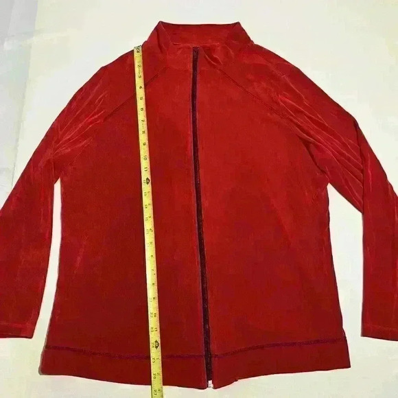 citiknits Slinky Jogger Running Jacket Full Zip Front Red Large Womens Y2K - Picture 5 of 6